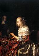 MIERIS, Frans van, the Elder The Lacemaker painting